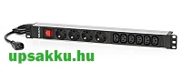 SPS 4F+6F PDU (Salicru) 10-es rackbe is szerelhető C14 - C13+Schuko elosztósáv