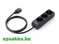   Equip 3-as fekete C14 csatlakozóval 1,1m (UPS elosztó)