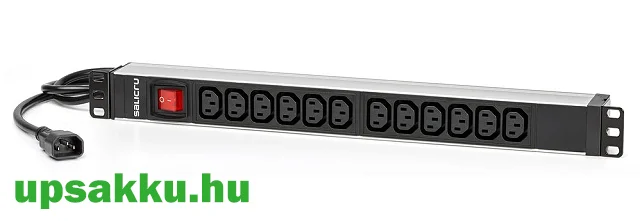 SPS 12F PDU (Salicru) 12-es rackbe is szerelhető C14 - Schuko elosztósáv